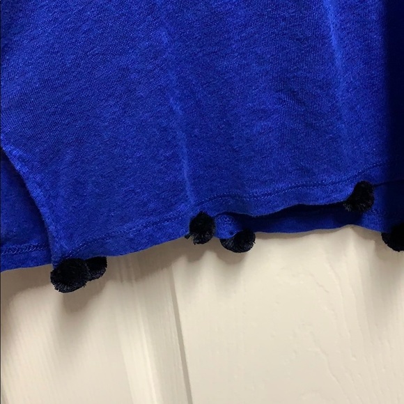 Blue j crew tank with pom poms - Picture 2 of 3